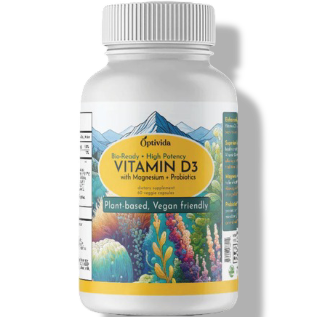 Organic Vitamin D3 | Plant-Based 4,000 IU | Algae-Derived + Magnesium