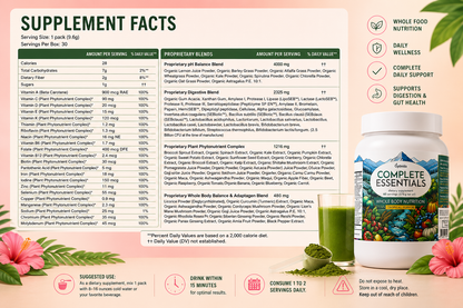 Complete Essentials® | Multivitamin, Minerals, Probiotics, Enzymes + Greens | 60 Servings