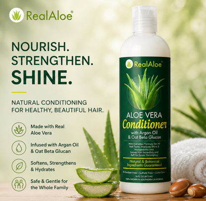Aloe Vera Conditioner | Argan + Oat Beta Glucan + Lupine | 16 fl oz