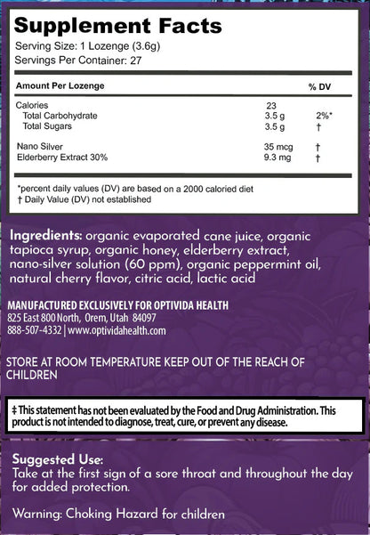 Wild Elderberry Nano Silver Lozenges 60PPM - 6 pack
