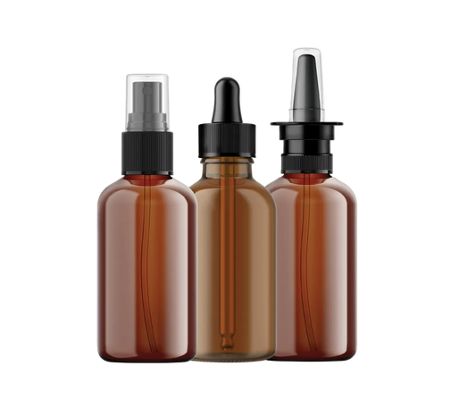 Silver Applicator package - Fine-mist bottle - Nasal atomizer spray bottle - Ear dropper bottle