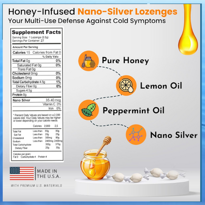 Nano Silver Lozenges - Honey & Peppermint | 6 Pack