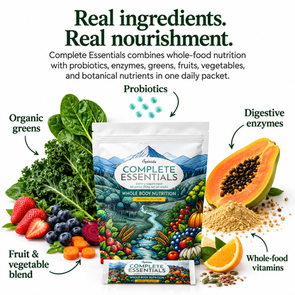 Optivida Complete Essentials whole-food multivitamin green drink
