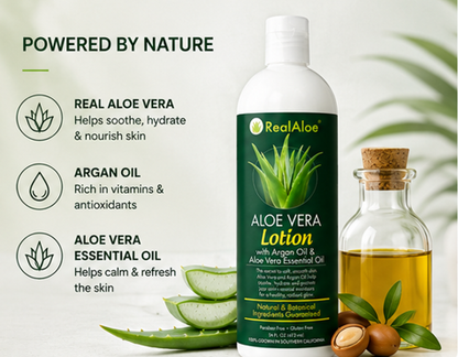 Aloe Vera Body Lotion | Argan + Jojoba + Calendula | 16 fl oz