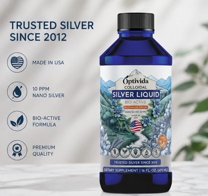Nano Silver Liquid | 10 PPM | 16 oz | Immune + Multi-Use Defense [NEW DESIGN]