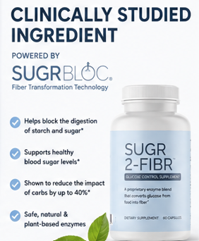 SugR-2-FibR™ | Patented Enzyme Technology for Blood Sugar + Gut Health | 60 Capsules