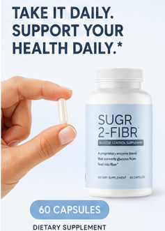 SugR-2-FibR™ | Patented Enzyme Technology for Blood Sugar + Gut Health | 60 Capsules
