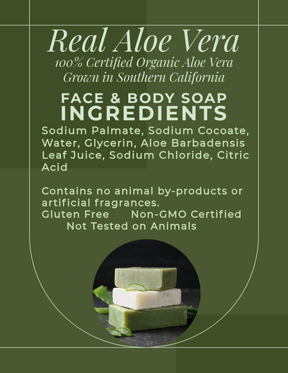 Real Aloe Vera  Bar Soap | 2 Pack
