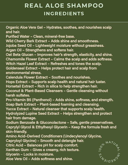 Aloe Vera Shampoo | Sulfate-Free | Argan + Oat Beta Glucan | 16 fl oz