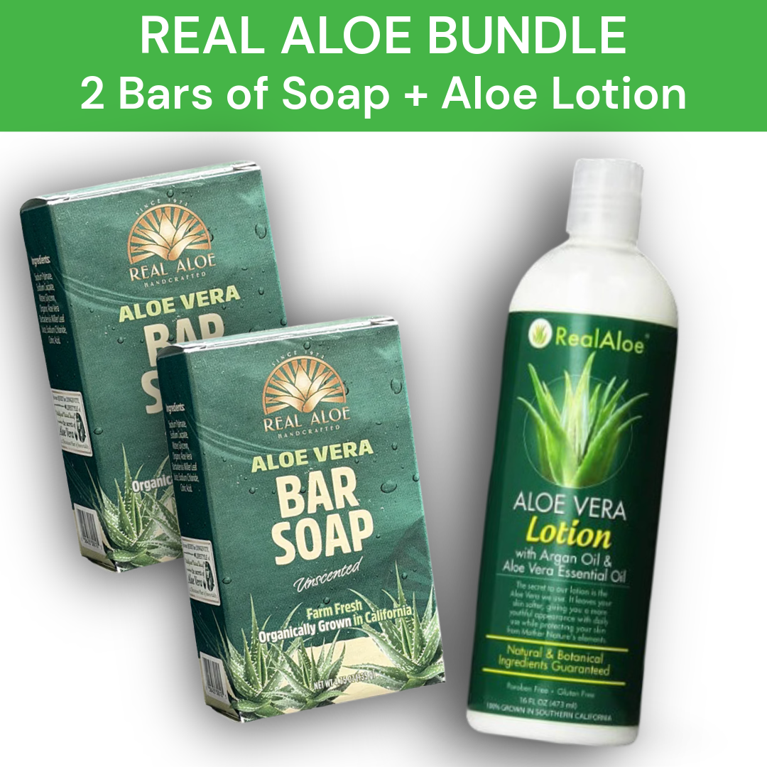 Real Aloe Bar Soap + Real Aloe Lotion