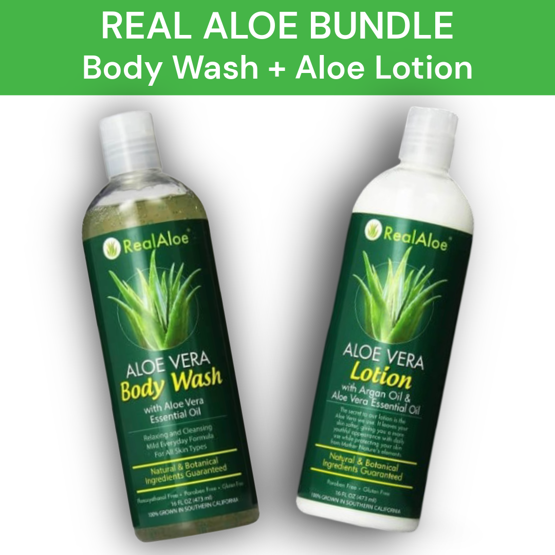 Real Aloe Vera Body Wash + Real Aloe Vera Lotion