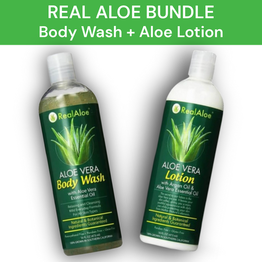 Real Aloe Vera Body Wash + Lotion Set | 16 fl oz Each