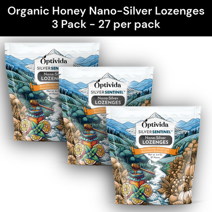 Nano Silver Lozenges - Honey & Peppermint 60PPM | 3 Pack