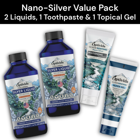 Optivida Nano Silver 2-1-1 Pack | 2 Liquid + 1 Gel + Toothpaste